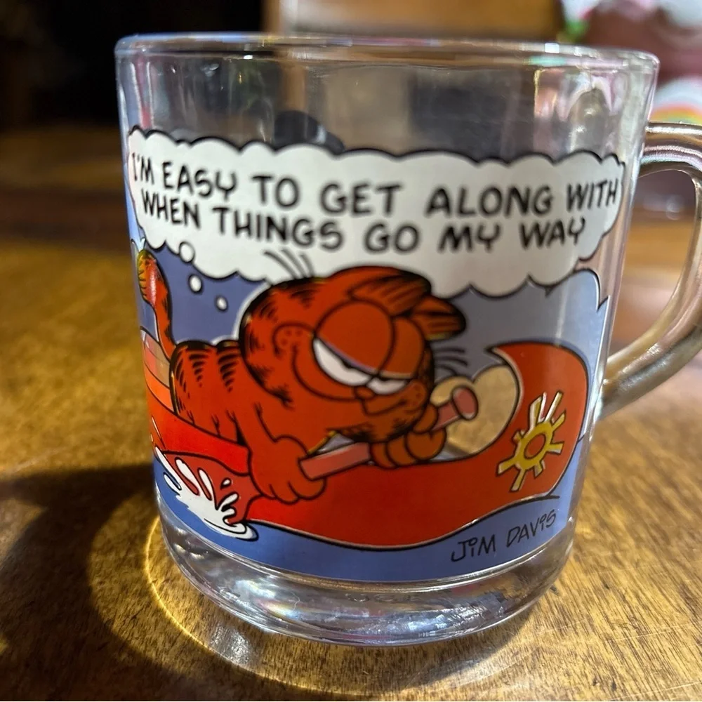 Two 1978 McDonald’s Garfield Glasses Mugs - Picture 2 of 6